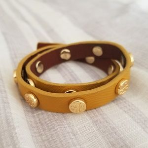 Tory Burch Yellow and Gold Wrap Bracelet